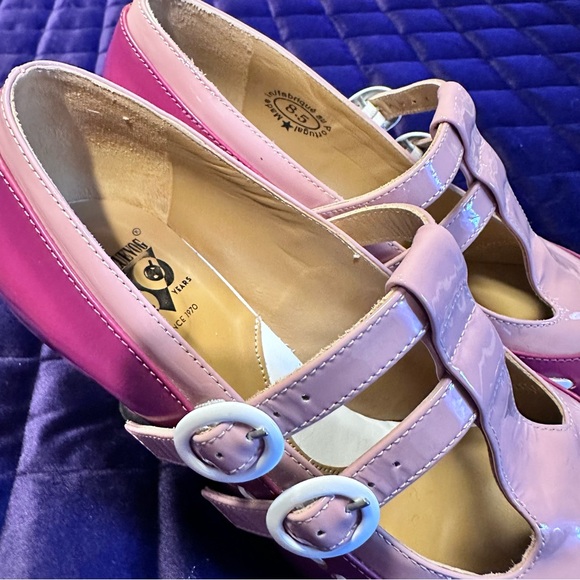 Fluevog Bellevue Mary Fields Double Strap Mary Jane Heel in Pink (& Orange) 🩷🧡 - Picture 5 of 12